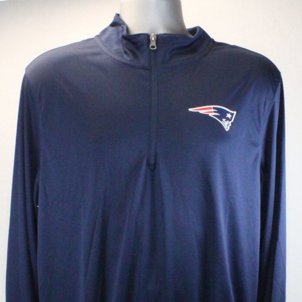 New England Patriots 1/4 Zip Long Sleeve Pullover Tee Men's